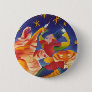 Circus Tigers Ronde Button 5,7 Cm