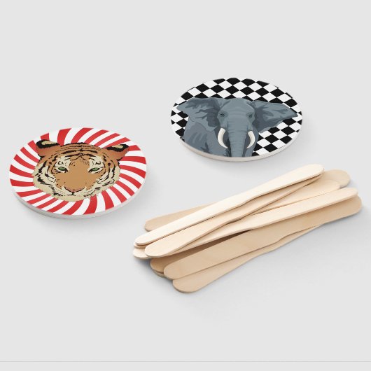  Circus Tijger en Olifant fans Handwaaier (Niet-gemonteerd)