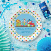 Circus Train | aap | Lion | Koud | Gepersonaliseer Papieren Bordje (Feest)