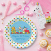 Circus Train | aap | Lion | Koud | Gepersonaliseer Papieren Bordje (Feest)