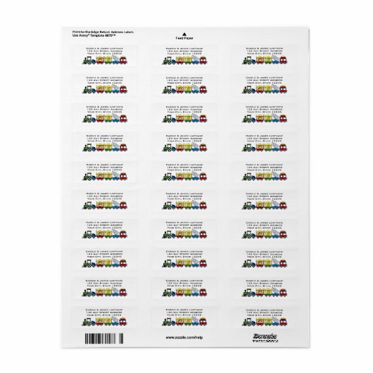 Circus Train Adres Etiket (Full Sheet)