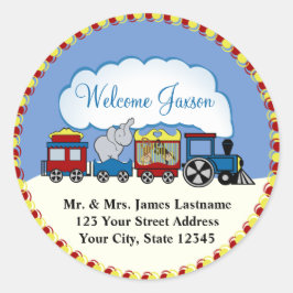 Circus Train Adres Ronde Sticker