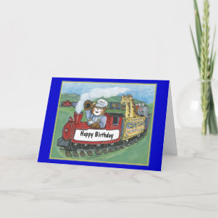 Circus Train Birthday Card Kaart