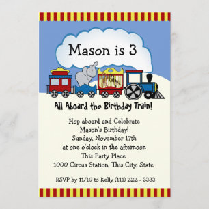 Circus Train Birthday Kaart