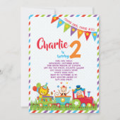 Circus Train BIrthday Uitnodiging (Voorkant)