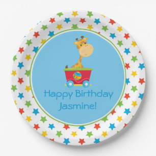 Circus Train   Giraffe   Gepersonaliseerd Papieren Bordje