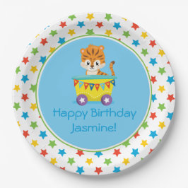 Circus Train | Tijger | Gepersonaliseerd Papieren Bordje