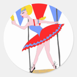 Circus Trapeze Artiest Circus Feest Ronde Sticker