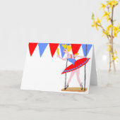 Circus Trapeze Artist Circus Partij Kaart (Gele Bloem)