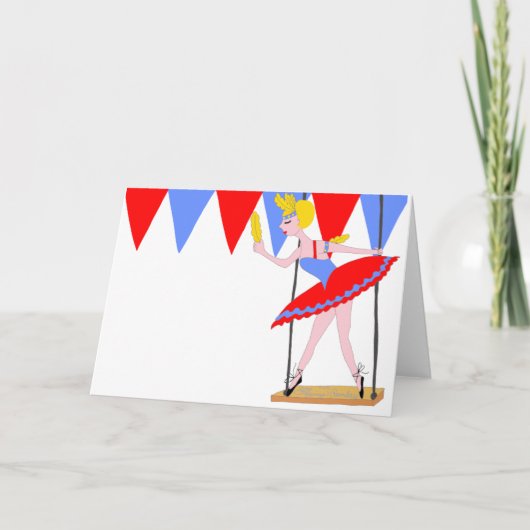 Circus Trapeze Artist Circus Partij Kaart (Voorkant)