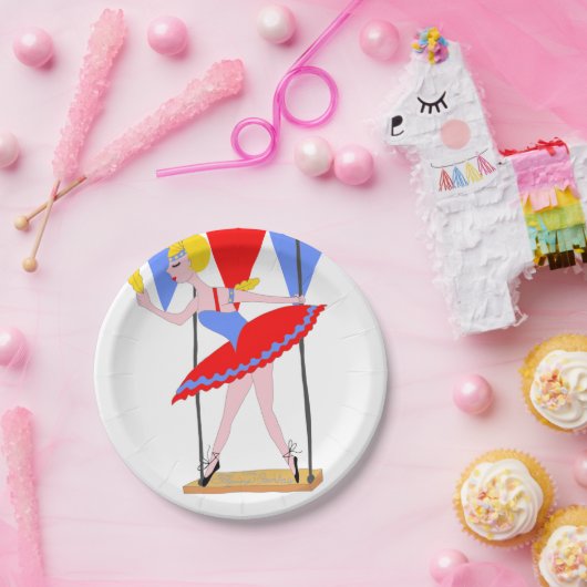 Circus Trapeze Artist Circus Partij Papieren Bordje (Feest)