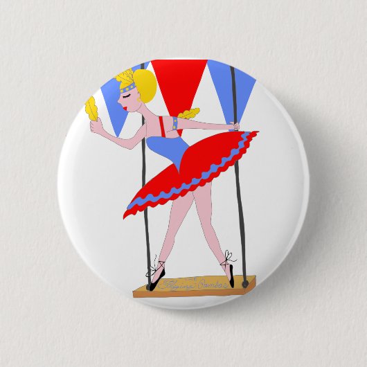 Circus Trapeze Artist Circus Partij Ronde Button 5,7 Cm (Voorkant)