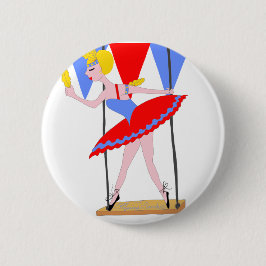 Circus Trapeze Artist Circus Partij Ronde Button 5,7 Cm