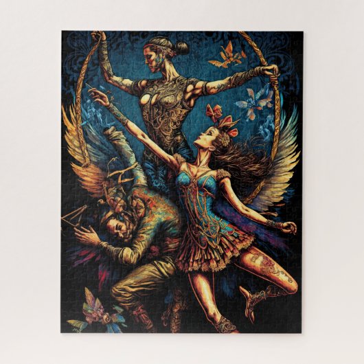 Circus Trapeze Artisten Performer Cirque Vaudevill Legpuzzel (Verticaal)