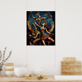 Circus Trapeze Artisten Performer Cirque Vaudevill Poster (Keuken)