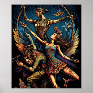 Circus Trapeze Artisten Performer Cirque Vaudevill Poster