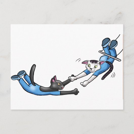 Circus Trapeze katten Briefkaart (Voorkant)