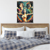 Circus Trapeze kunstenaars Cirque Art Canvas Afdruk (Insitu (Slaapkamer))