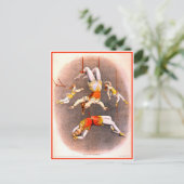  Circus Trapeze-uitvoerders Briefkaart (Staand voorkant)