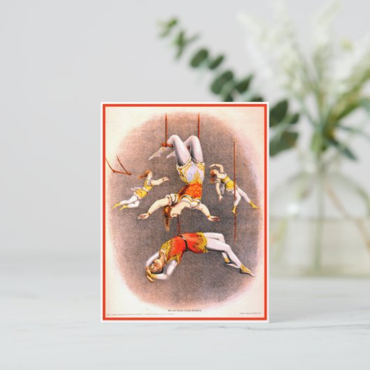  Circus Trapeze-uitvoerders Briefkaart (Staand voorkant)