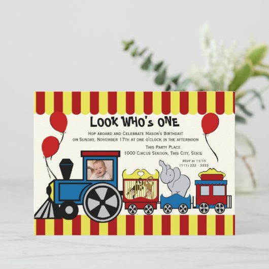 Circus trein foto kaart (Staand voorkant)