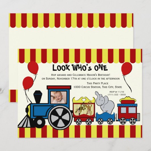 Circus trein foto kaart (Voorkant / Achterkant)