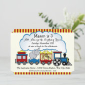 Circus trein kinderen verjaardag kaart (Staand voorkant)