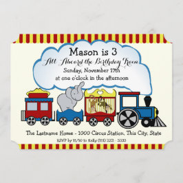 Circus trein kinderen verjaardag kaart