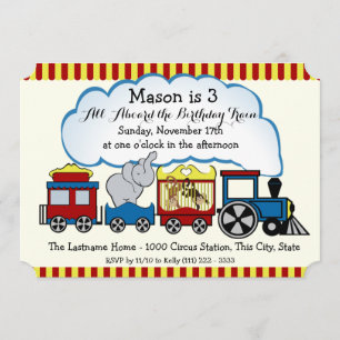 Circus trein kinderen verjaardag kaart