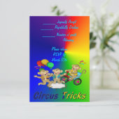 Circus Tricks RSVP Kaartje (Staand voorkant)