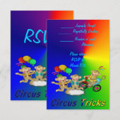 Circus Tricks RSVP Kaartje (Voorkant / Achterkant)