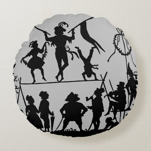 Circus Troupe Rond Kussen (Voorkant)