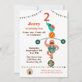 Circus tweede verjaardag uitnodiging (Voorkant)