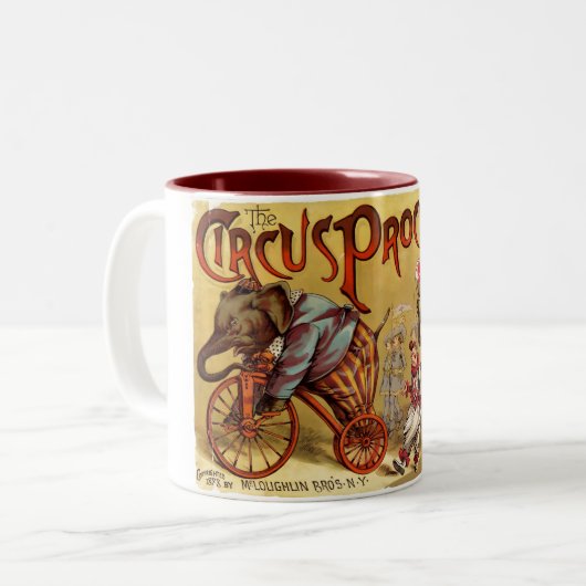 Circus Tweekleurige Koffiemok (Voorkant links)