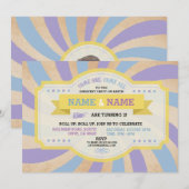 Circus Twins Verjaardagsfeest Blauw Carnaval Uitno Kaart (Voorkant / Achterkant)