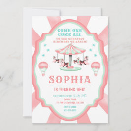 Circus uitnodiging 1e verjaardag