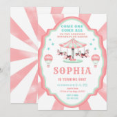 Circus uitnodiging 1e verjaardag (Voorkant / Achterkant)