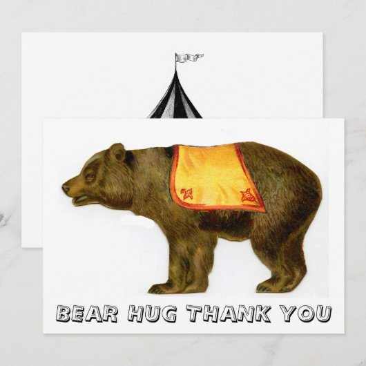  circus uitvoeren beer bedankkaart (Voorkant / Achterkant)