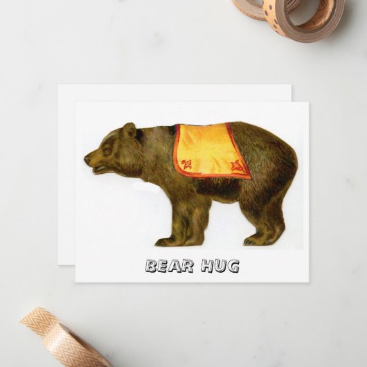 circus uitvoeren beer notitiekaartje (Voorkant / Achterkant in situ)