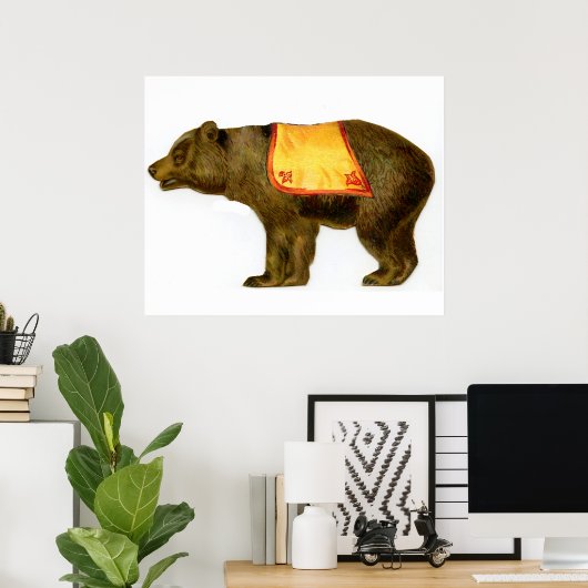  circus uitvoeren beer poster (Thuiskantoor)