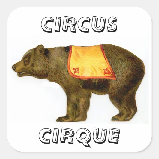  circus uitvoeren beer vierkante sticker (Voorkant)
