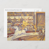 Circus van Georges Seurat,  Pointillism Art Briefkaart (Voorkant / Achterkant)