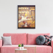 Circus van Georges Seurat, Pointillism Art Canvas Afdruk (Insitu (Woonkamer))