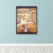 Circus van Georges Seurat, Pointillism Art Canvas Afdruk (Insitu (Houten vloer))