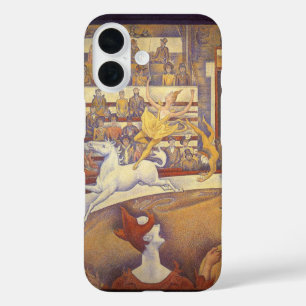 Circus van Georges Seurat, Pointillism Art iPhone 16 Hoesje