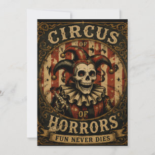 Circus van Horrors Halloween-ontwerp uit het verle Kaart