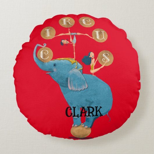 Circus van kinderen Thema Nursery Decor Rond Kussen (Voorkant)