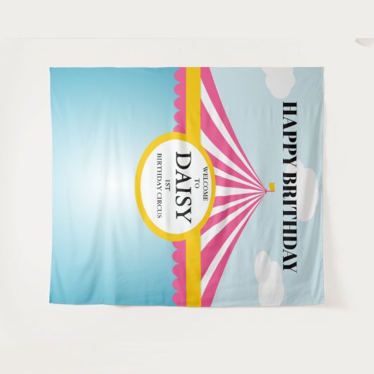 CIRCUS VERJAARDAG ACHTERGROND WANDKLEED (Voorkant (horizontaal))