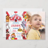 Circus Verjaardag Foto uitnodiging (Voorkant)