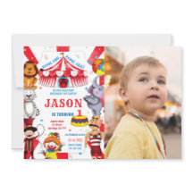 Circus Verjaardag Foto uitnodiging